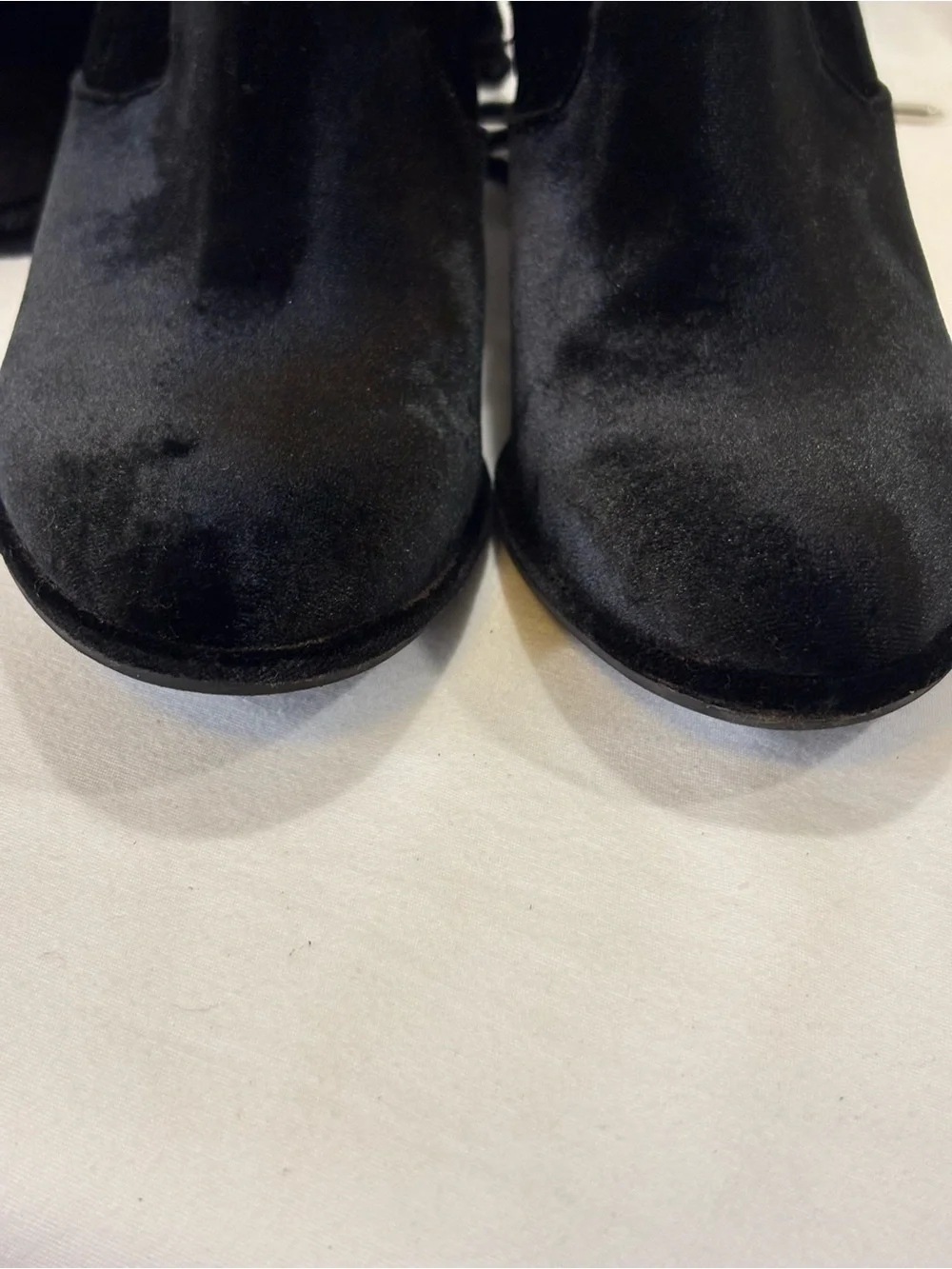 Marc Fisher Black Velvet Over-the-Knee Block Heel Boots SZ 6M $129